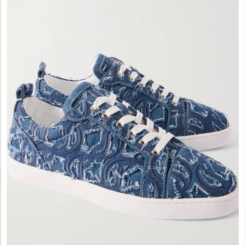 Christian Louboutin Louis Junior Toile Denim Sneakers